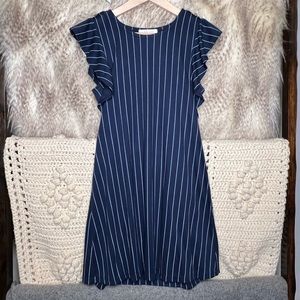 Lowrys Farm Pinstriped Ruffle Dress